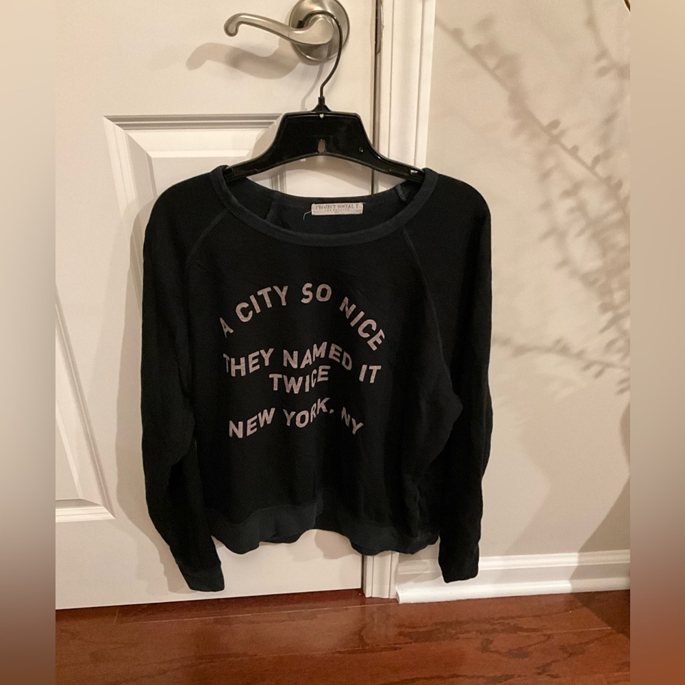 Project Social T Black Graphic Sweatshirt Size Large